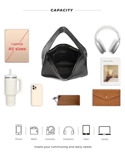 Image of NEWBELLA Hobo Purse, PU Leather Shoulder Bag, Tote Handbag for Work and Travel