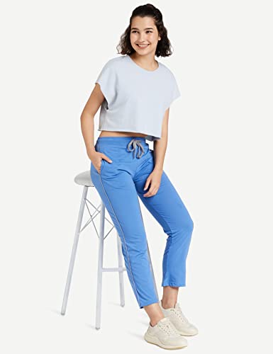 Image of Amazon Brand - Symbol Women's Relaxed Fit Cotton, Polyester Track Pant (SB-AW21TR-701 Blue XS Blue Xs)