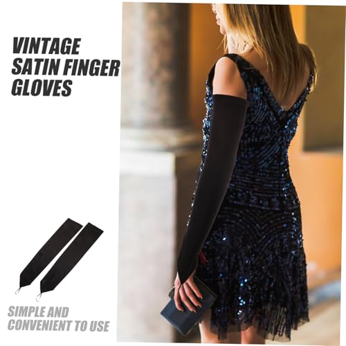 BESPORTBLE Satin Fingerless Gloves for Women Elegant over for Evening Parties Weddings and Costume Dress up3