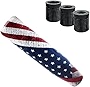 Miytsya 1 PC 5 in Shift Knob, Universal Aluminum Alloy Modified Shifter Handle, Weighted Metal Stick Shifter Handle with 3 Threaded Adapters (Red #American Flag)