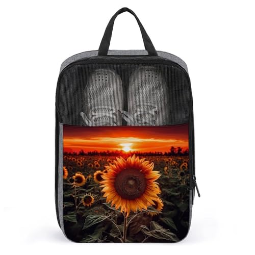 Sac à chaussures imprimé tournesol coucher de soleil gris unique