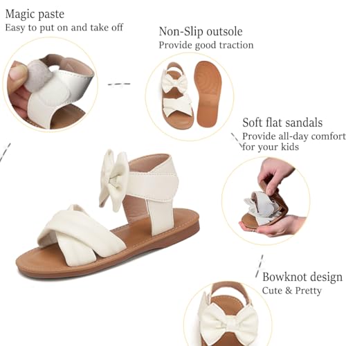 Image of Toddler Girls Sandals Summer Flats Dress Shoes for Baby Little Kids Girl
