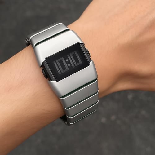 Image of Shocknshop Digital Sleek Minimal Design Multifunctional Electronic LED Black Dial Unisex Wrist Watch for Men Women -WCH376