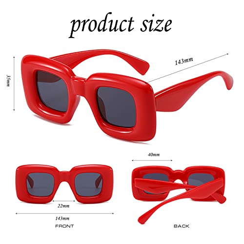Fashion Square Inflated Sunglasses for Women Men Trendy Chunky Glasses Thick Frame Funny Mask Shades Designer Style3