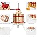 3.2 Gal/12L Fruit Wine Press, Manual Juice Maker with Wood Basket &1 Pack Filter Bag, Stable Triangular Structure, Making Press for Cider Apple Grape Tincture Vegetables Honey Olive Oil