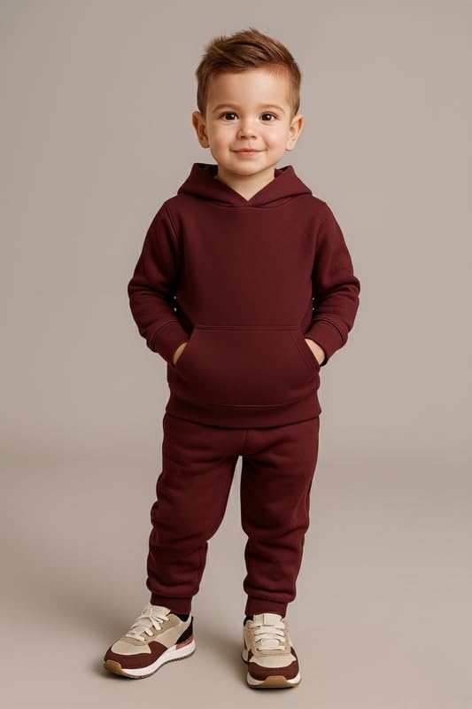 Image of Kids Hoodie Sweatshirt, Boys & Girls Relaxed Fit Wool Hooded & Round Neck Sweatshirt