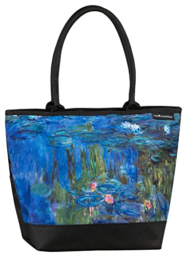 VON LILIENFELD Bolso Arte Floral Claude Monet: Nenúfar Señoras Motivo Shopper Dimensiones cm L42 x H30 x D15 Bolso Playa Oficina