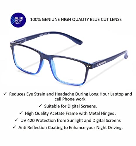 Image of Freddy Unisex Zero & Power Reading Blue Cut Anti Reflection glasses Full Frame Spectacles Glasses For Mobile Laptop Tablet Computer
