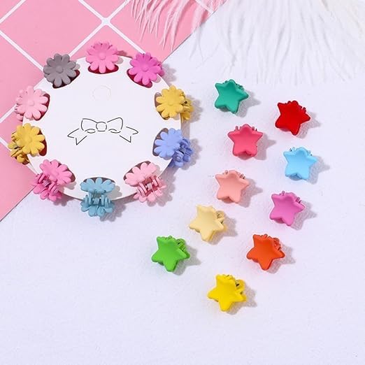 Image of NEOBABY Mini Colorful Multiple Designs Hair Clip for Multiple Hair Styling | Hair Claws Accessories for Kids Baby Girls and Women's (Random Designs, Pack of 100)