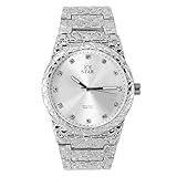 Techno Pave Men's 45mm Nugget Watch with Diamond Accent Dial - Silver Dial