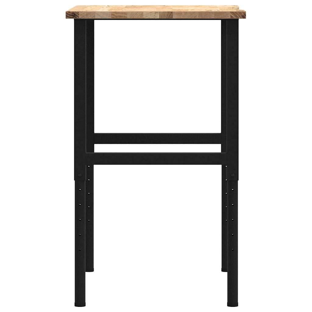 Banco de trabajo de madera maciza de roble 80 x 60 x 71,5 – 98 cm