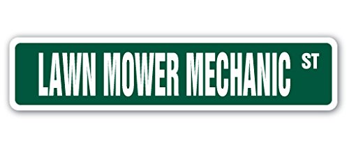 Lawn Mower Mechanic Street Sign Repair Repairman Tractor Riding Mowing | Indoor/Outdoor | 18' Wide