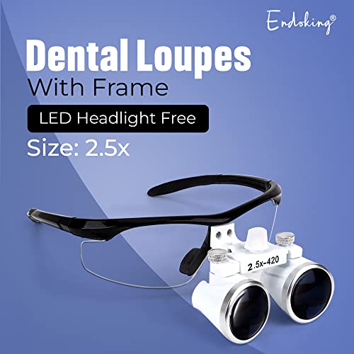 Image of Dental Magnifying Loupes with Plastic Frame | 2.5X Magnification | Lightweight and Durable | Black Color | LED Headlight Free | Ideal for Dental Procedures and Enhanced Visibility