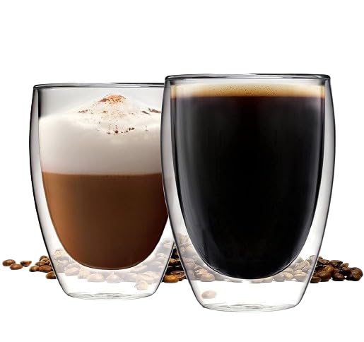 Double Wall Glasses Espresso Cups with Handle Pack of 2 Clear Glass Coffee Mug Set for Cappuccino Tea Latte Beverage, Glasses Heat Resistant Dishwasher Microwave Safe (100ml) (Cute) (U-Shape) (B0D2Y11CYV) Amazon Price History, Amazon Price Tracker