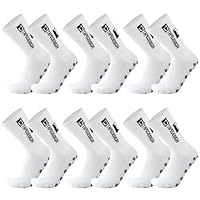GmwyCzV 6 Pares de Calcetines Deportivos Antideslizantes, Calcetines de Fútbol, 39-46 Calcetiness Antideslizantes Futbol, Calcetiness Deporte Unisex para Running Ciclismo Trekking Baloncesto(Blanco)