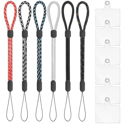 HIJKLUY Hand Wrist Strap Lanyard, 6 Pack Adjustable Colorful Nylon Hand Wrist Straps for Camera, Keys, Keychain, Phone, USB Flash Drive, Wallet, ID Name Tag Badge (Mixed Vibrant) Cover