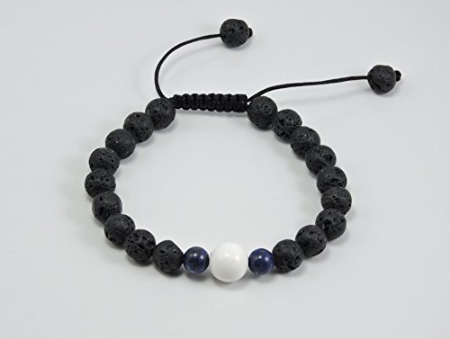 Hands Of Tibet Tibetan Mala Lava Stone Wrist Mala Bracelet for Meditation (Lapis)4