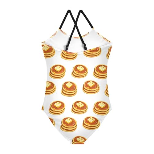 Kids Swimsuits 1-Piecing Bathing Suit Girl Swim Suits for Girls Beach Girls' Swimwear Pancakes with Butter and Maple Syrup2