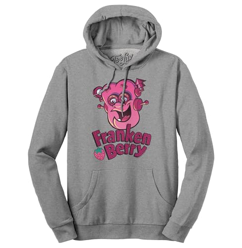 Tee Luv Mens Franken Berry Monster Cereal Cartoon Mascot Hoodie Oxford Gray XL