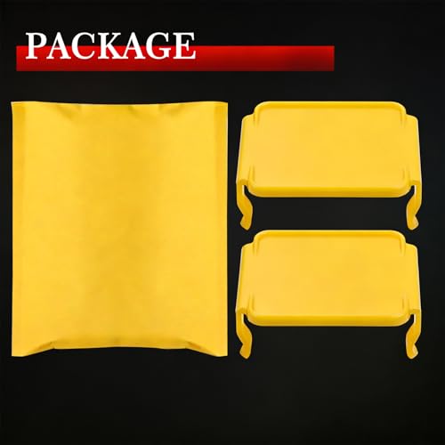 Image of Yellow LED Pods Covers 2pcs 3x3 LED Cube Light Bars Yellow Covers | Snap-on PC Protective Lens Yellow Pod Lights Cover for Offroad Driving Fog Ditch Lights