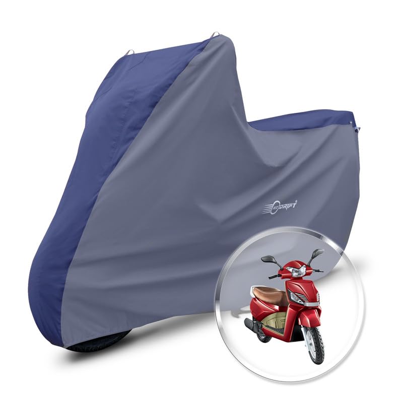 Image of Neodrift 'SuperMax' Bike Cover Suitable for Mahindra Gusto (All-Weather Motorcycle Protection, Water & UV Resistant, Dustproof, Windproof) (Colour: Blue - L.Gray)