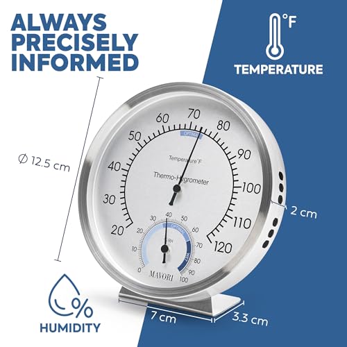 image for MAVORI Analog Thermometer – Hygrometer – Thermometer for Indoor �