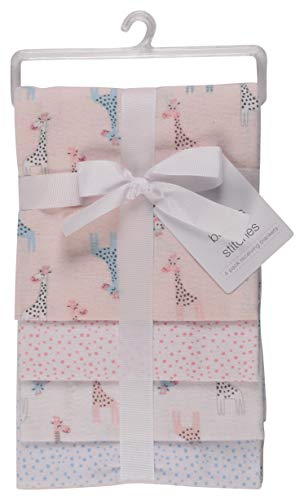 Buttons and Stitches Little Beginnings Four Piece Laddered Receiving Blankets, Giraffe