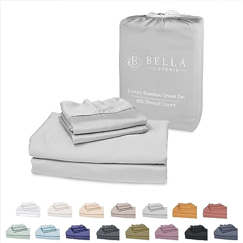 Bella Coterie Luxury Queen Size Bamboo Sheet Set Organically Grown Ultra Soft Cooling for