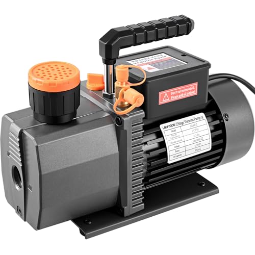 LMYYGOO 5 CFM 2-Stage HVAC Vacuum Pump 1/2 HP Sparkless Motor Deep Vacuum Pump for R32 R1234yf R410a R134a Automotive AC & Mini Split Refrigeration System Evacuation