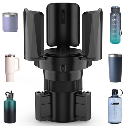 DYLEN Car Cup Holder Expander, Cup Holder Expander Adapter for Car with Expandable Arms, Fits Yeti, HydroFlask, Stanley 14-64oz, Other Large Drinks and Mugs in 2.5”-5.9”