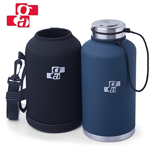 GA Beer Growler and Water Bottle 64 oz - Insulated Stainless Steel Vacuum