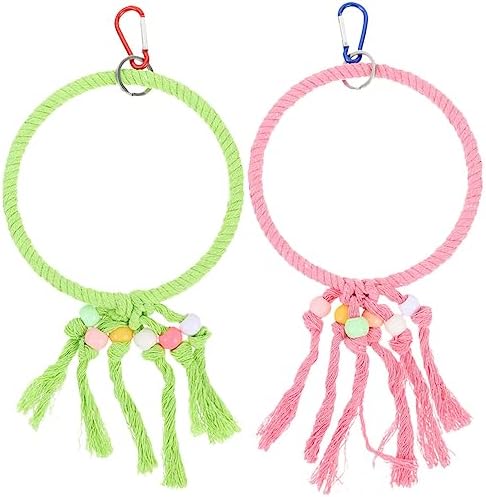 UKCOCO 2pcs Cotton Rope Hanging Swing Climbing Bird Accessories Parakeet Bird Standing Rack Pet Bird Parrot Cage Parrot Biting Bird Supply Funny Parrot Cage Bird