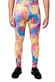 Leggings Performance Wonderland. Tomando medidas drásticas. Leggings compresivos para hombre en color psicodélico amarillo rosa azul