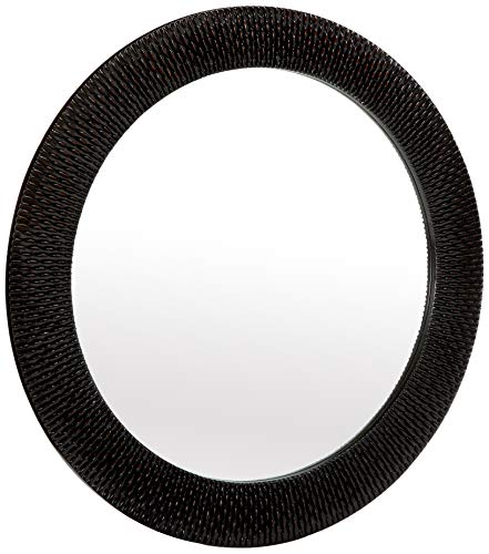 Image of Howard Elliott Bergman Big Round Mirror for Wall Decor, Antique Copper Mirror with Starburst Effect, Modern Large Circular Hanging Wall Vanity Mirror for Living Room, Bathroom or Entryway, 54x54 Inch