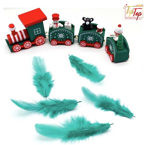 Image of TIPTOP DECORATION Natural Dyed Feathers 10 cm (80 Pieces) (Sea Green)