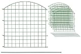 GreenYard® Teichzaun Oberbogen 11-teiliges Komplett-Set | Steckzaun inkl. Befestigung | Gartenzaun grün | 5x Zaunelement 78,5 x 77,5/64 cm | 6x Befestigungsstab | schnelle Montage