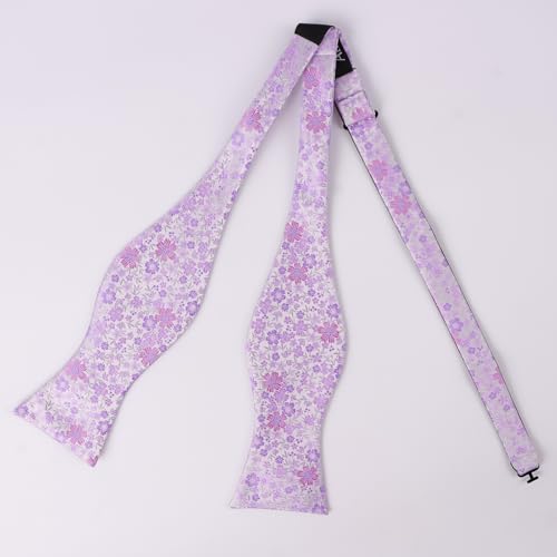 Image of Alizeal Mens 2pcs Floral Self-tied Bow Tie Pocket Square Set