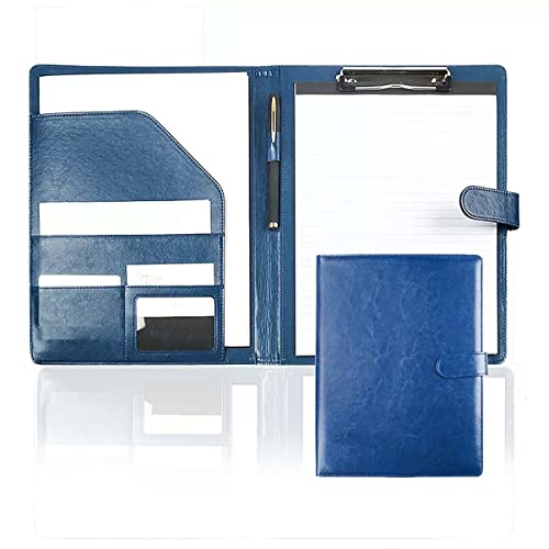 Conférence folder A4 en faux cuir bleu marine élégant avec planches à clips