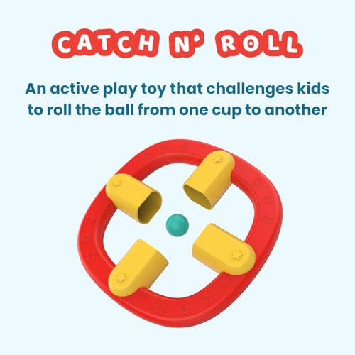 Image of Catch N' Roll Hand Eye Coordination & Reflex Game for Kids 3-7 Years | Improves Focus, Balance & Reaction Time | Develops Gross Motor Skills | Screen-Free Indoor & Outdoor Active Play Toy