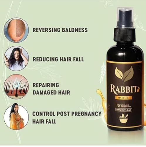 Image of JEELMIKA Rabbit blood hair growth oil 50 ml Reduces Hair Fall and Dandruff | Rabbit blood hair growth oil 50 ml for men and women (PACK OF 1)