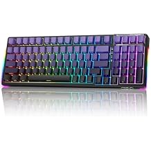 AULA F99S Mechanical Wireless Gaming Keyboard, Tri-Mode Bluetooth/2.4G/USB-C Hot Swappable 99 Keys Custom Creamy Keyboard 99 Keys Full Size Computer Keyboards for PC Xbox PS5 etc Purple Gradient