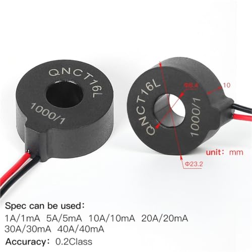 Transformador de corriente CA 50A 25mA QNCT17L 2000-1 para sensor de amperimetro 4