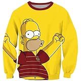 Série Simpson de Collier Rond en Vrac à Manches Longues à Manches Longues à Manches Longues Veste Dessin animé Vêtements Double Face à Double Face