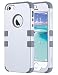 iPhone SE Case,iPhone 5S Case, ULAK Anti Slip iPhone 5 Case Dust Scratch Shock Resistance Protective Cover for Apple iPhone SE 5S 5 with Hybrid High Soft Silicone + Hard PC Case,Silver+Gray