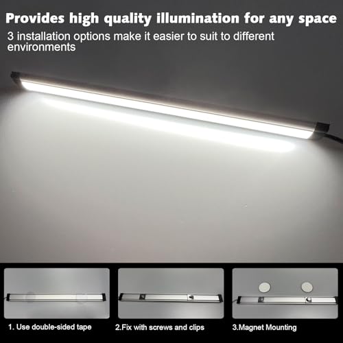 Image of Under Cabinet Lights Plug in Led Light Strip 12 Inch 15W Dimmable Timing Under Counter Lights for Kitchen, Workbench, Desk Male and Female Connection 3 Pack