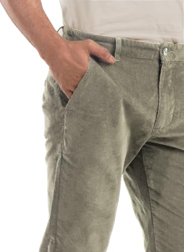 Image of BELANO Men Slim Fit Corduroy Cotton Stretch Chinos