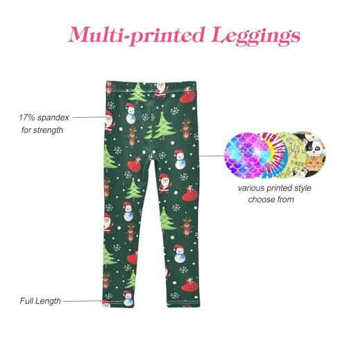 CaTaKu Girls Leggings Christmas Tree Animals Leggings for Girls Kids Athletic Workout Yoga Pants Size 4-10T4