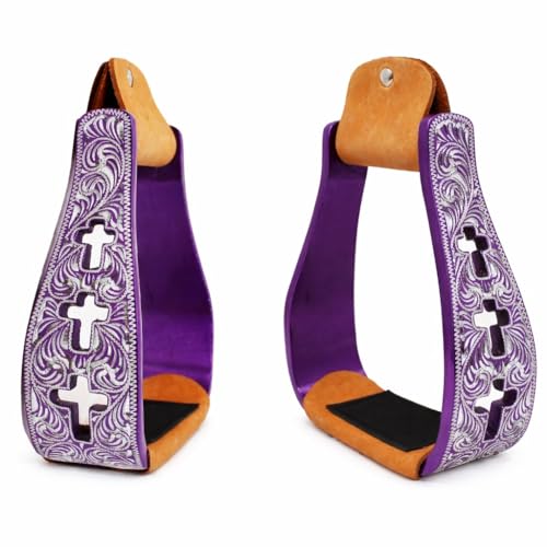 Étriers Western en aluminium cuir pour éviter la fatigue en selle de cheval