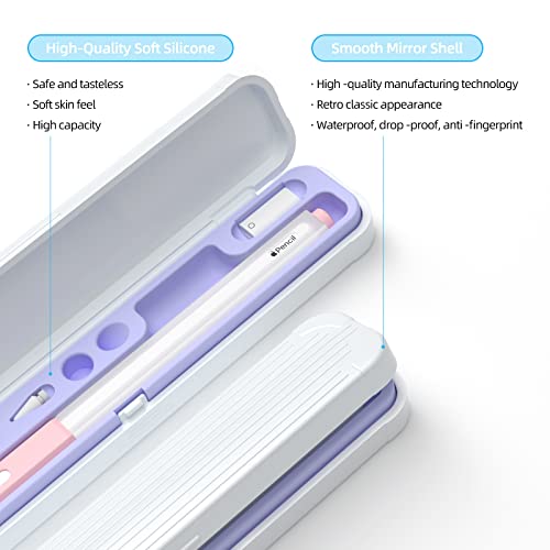 Image of Magnetic Carrying Case Compatible with Apple Pencil 2nd Generation and 1st Gen Pencil and Samsung Galaxy S-Pen Series, Pencil case Consists of Hard PC Shell and Soft Silicone Inner