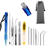 Paracord FID Set, 12 Stück Paracord Stitching Set, Paracord Nadeln Edelstahl Stricknadel für Paracord Bänder, für Leder Schnürung Weaving Stitching Outdoor Smoothing Tool
